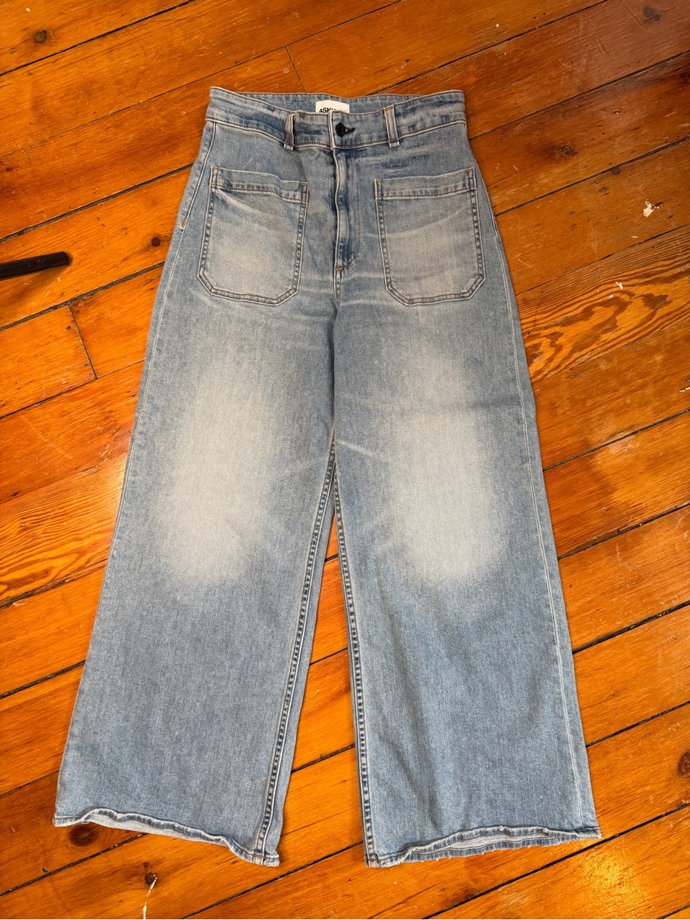 ASKK NY Light Blue High-Rise Wide Leg Jeans